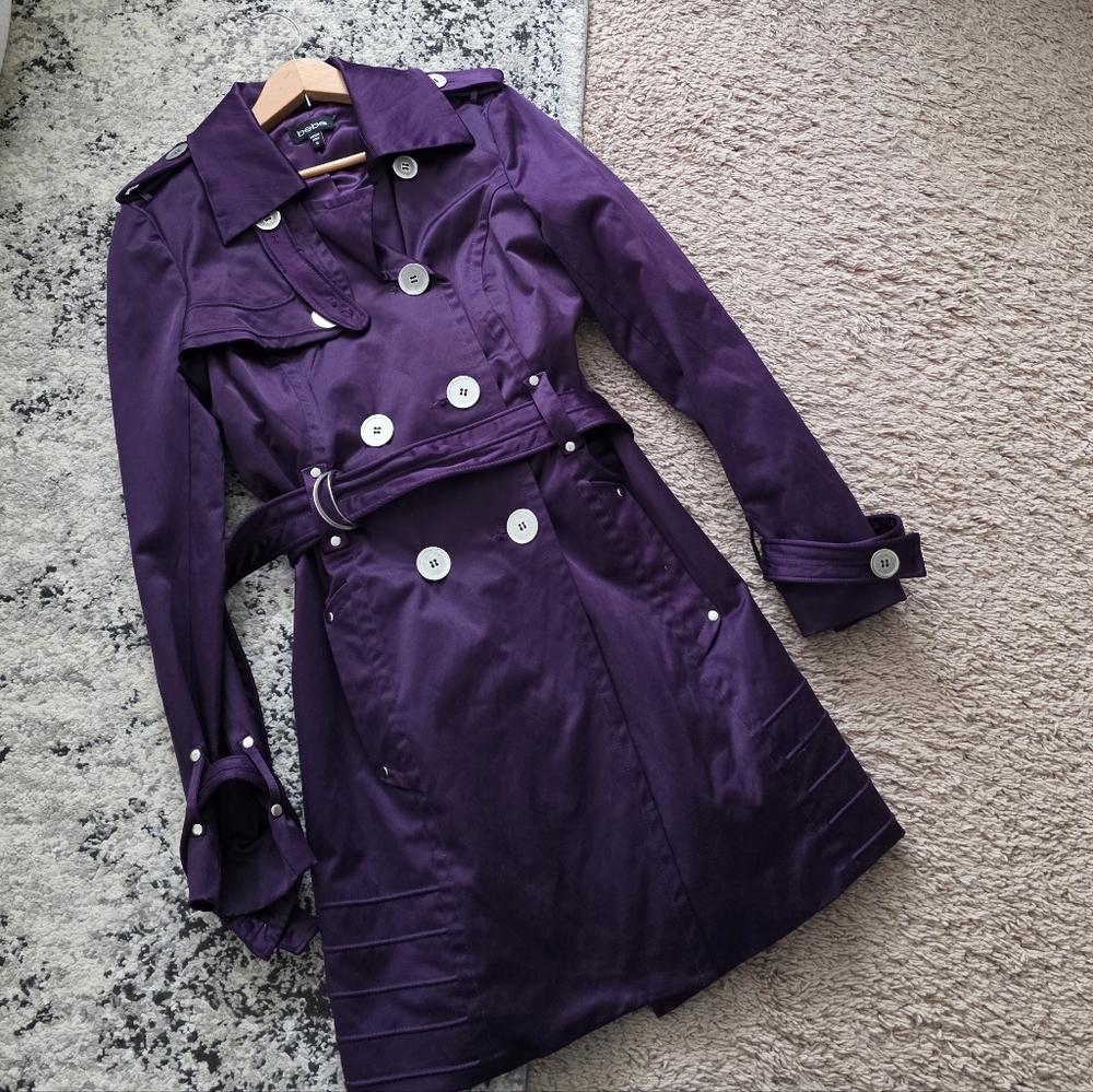 bebe Purple Trench Coat